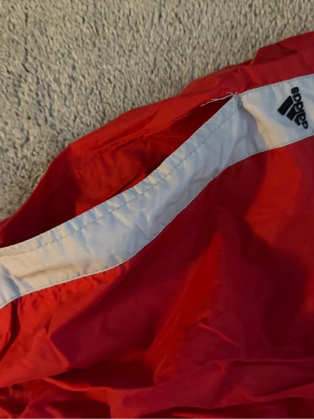 adidas Red Mesh-Lined Athletic Shorts